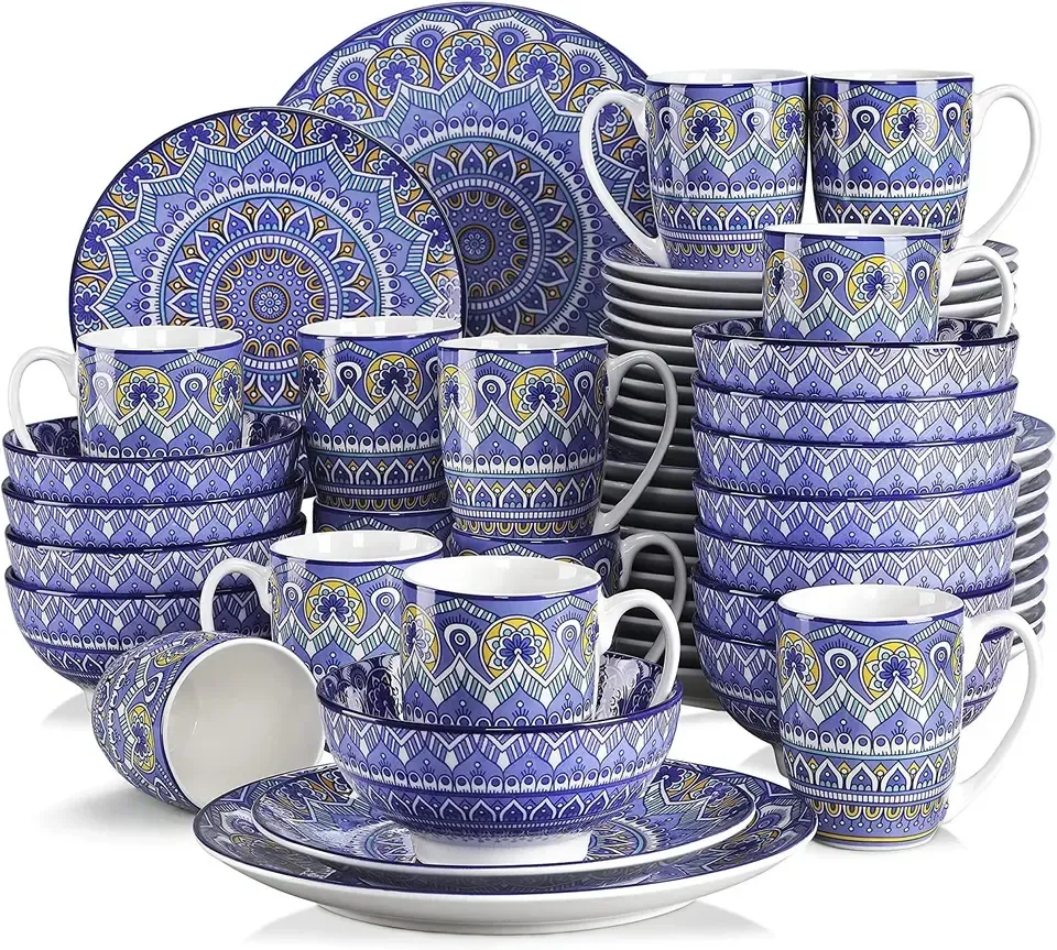 58pcs deluxe ceramic tableware set