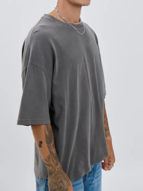 Simple Casual And Daily Silver Grey Tee