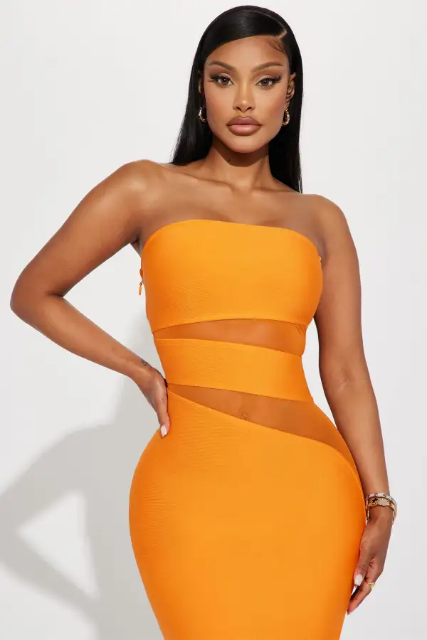 Mackenzie Bandage Maxi Dress - Orange