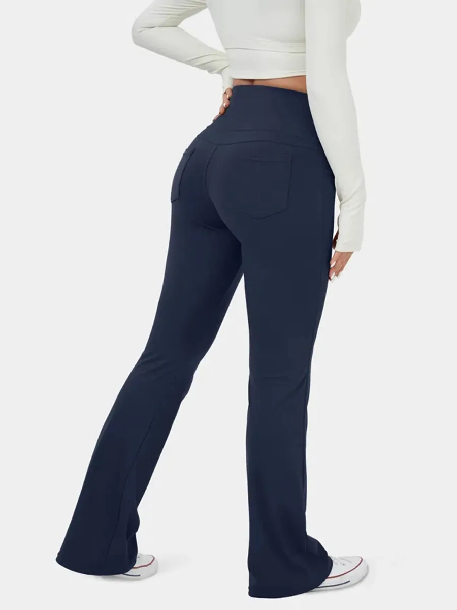 High Waisted Back Pocket Flare Yoga Leggings