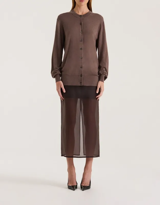 Mink Longline Knit Cardigan