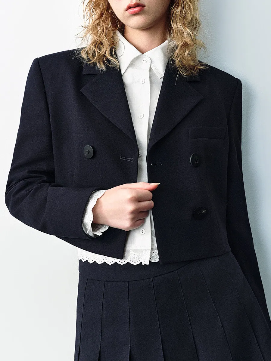 A Black School-Style Uniform Jacket For Ladies