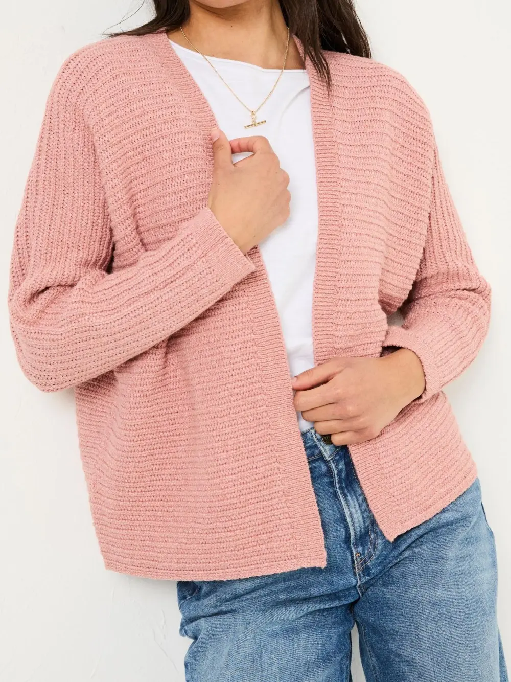Light Pink Kya Knitted Kimono Cardigan