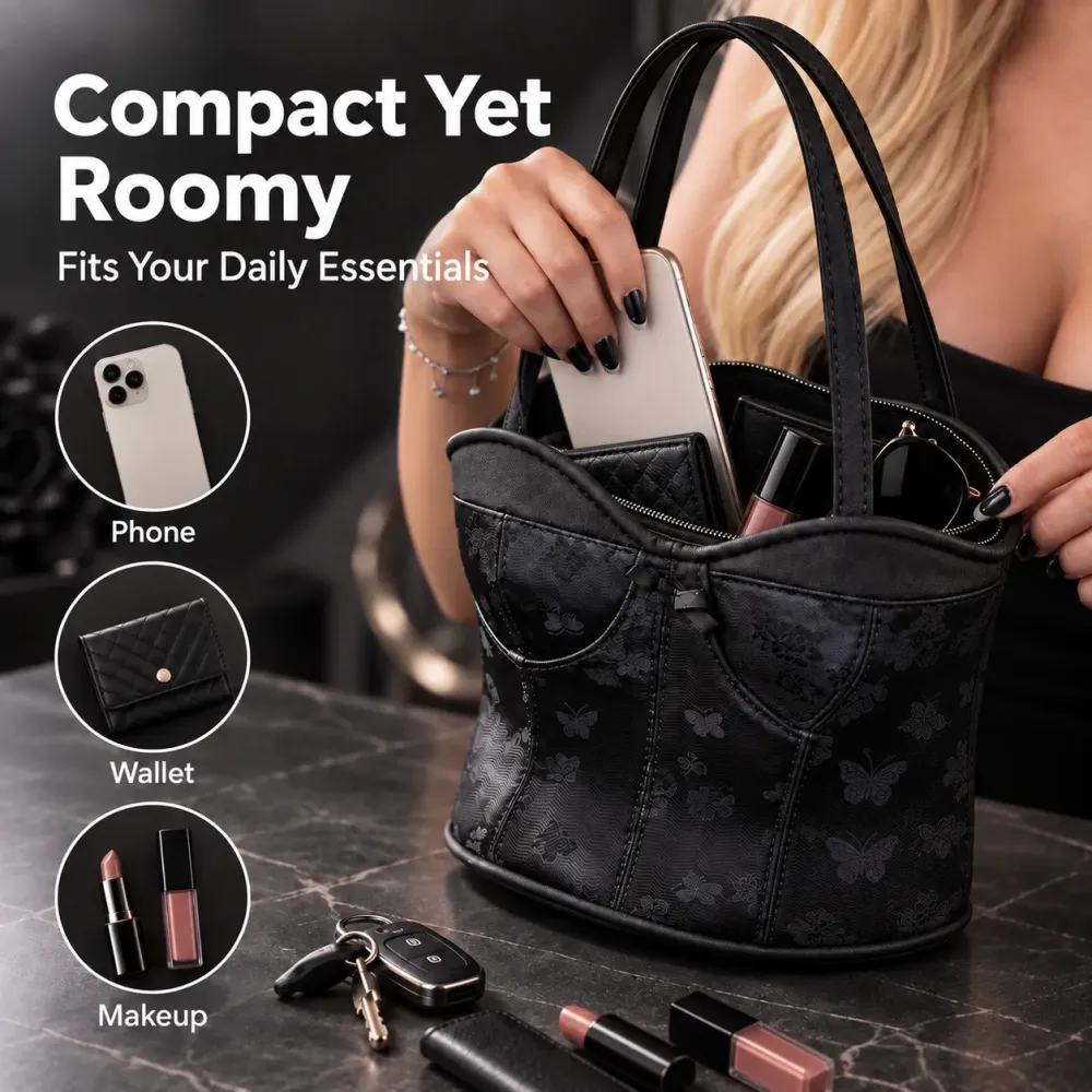 🖤👜 Corset-Style Handbag — Bold Lace-Up Design with a Chic Gothic Edge