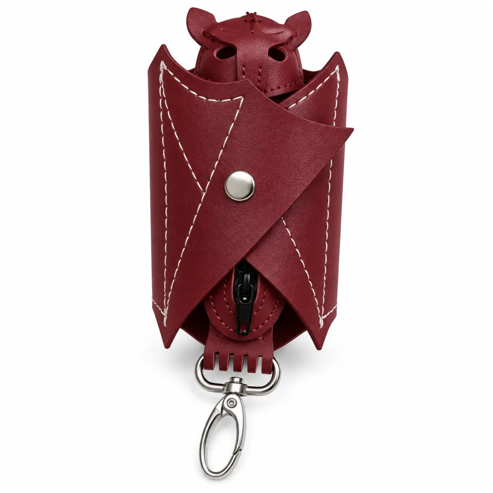Bat shaped Gothic faux leather compact wallet - mini crossbody fashion bag with detachable shoulder strap, a terrifying Gothic accessory for nightclubs and holiday costumes