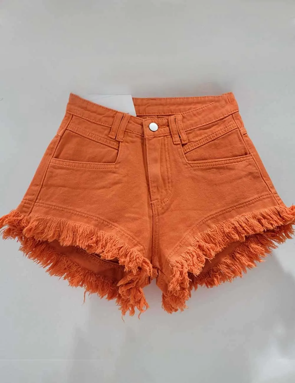 Pocket Frayed Denim Shorts