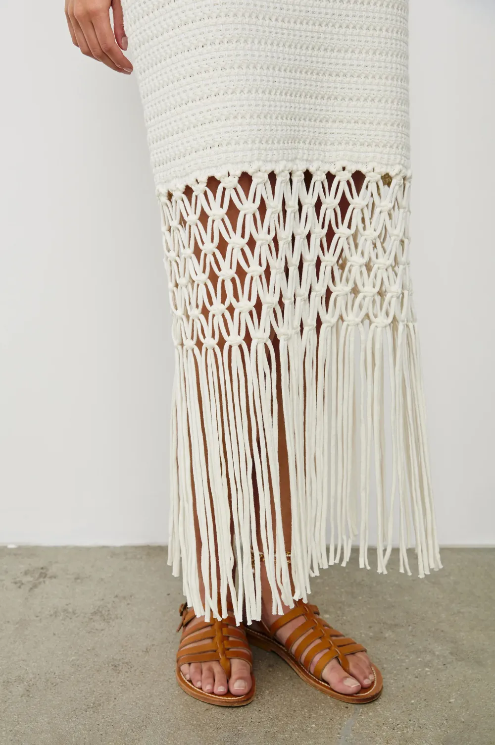 Hooked Cotton Fabric Fringed Figure-Hugging Half Skirt