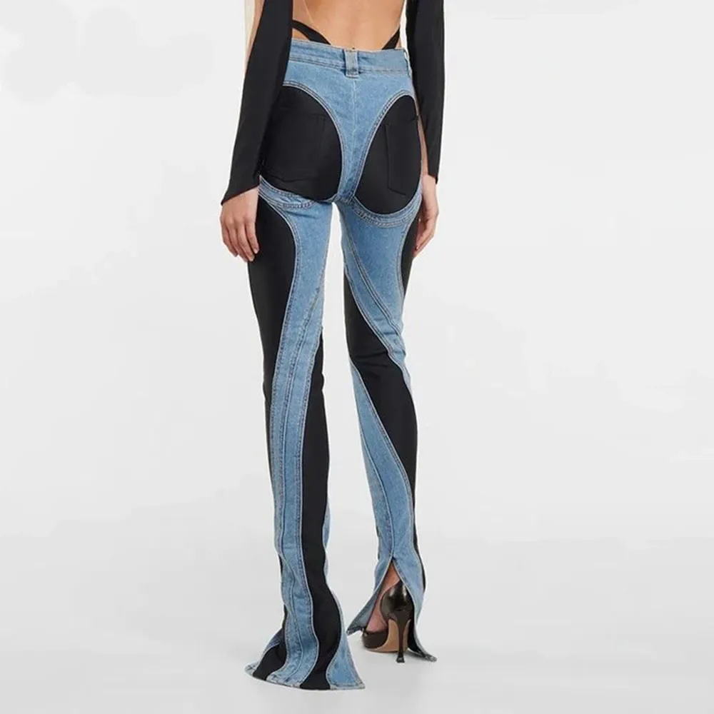 Girl Two-Tone High Waist Jeans