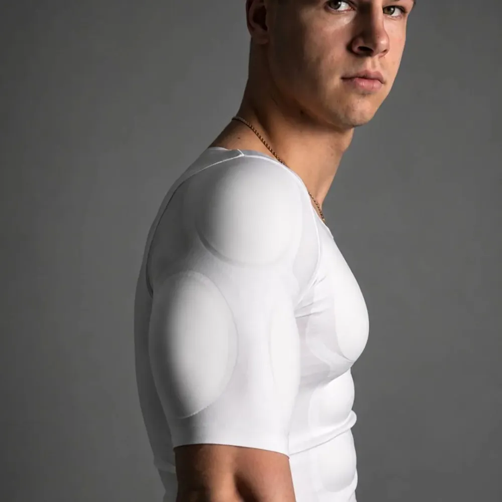 Padded muscle shirt for men with 3D padding