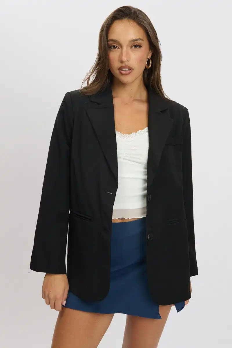 Black Oversized Blazer Long Sleeve