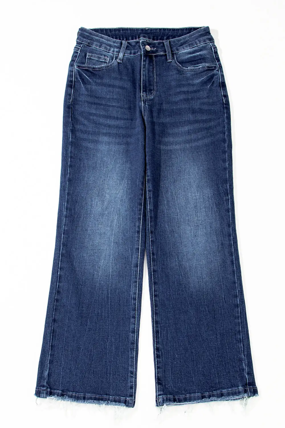 Flare Flared High Waist Raw Hem Jeans