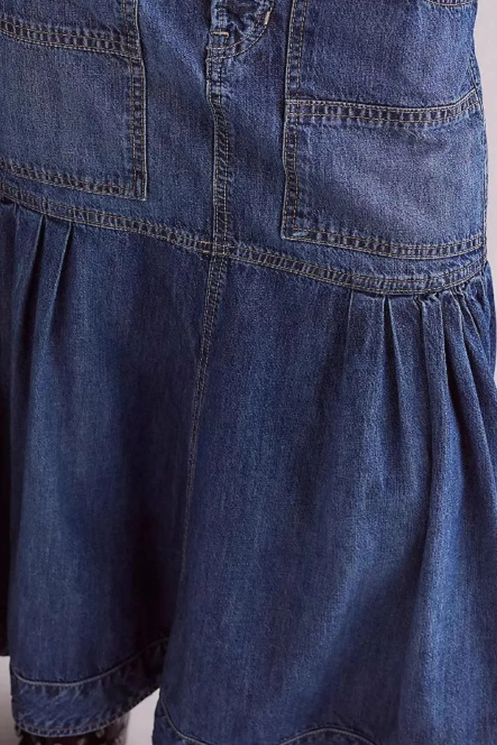 Midi Denim Pockets So Skirt
