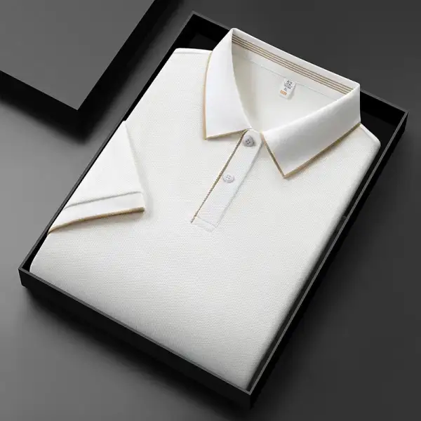 Textured Knit Collar Polo