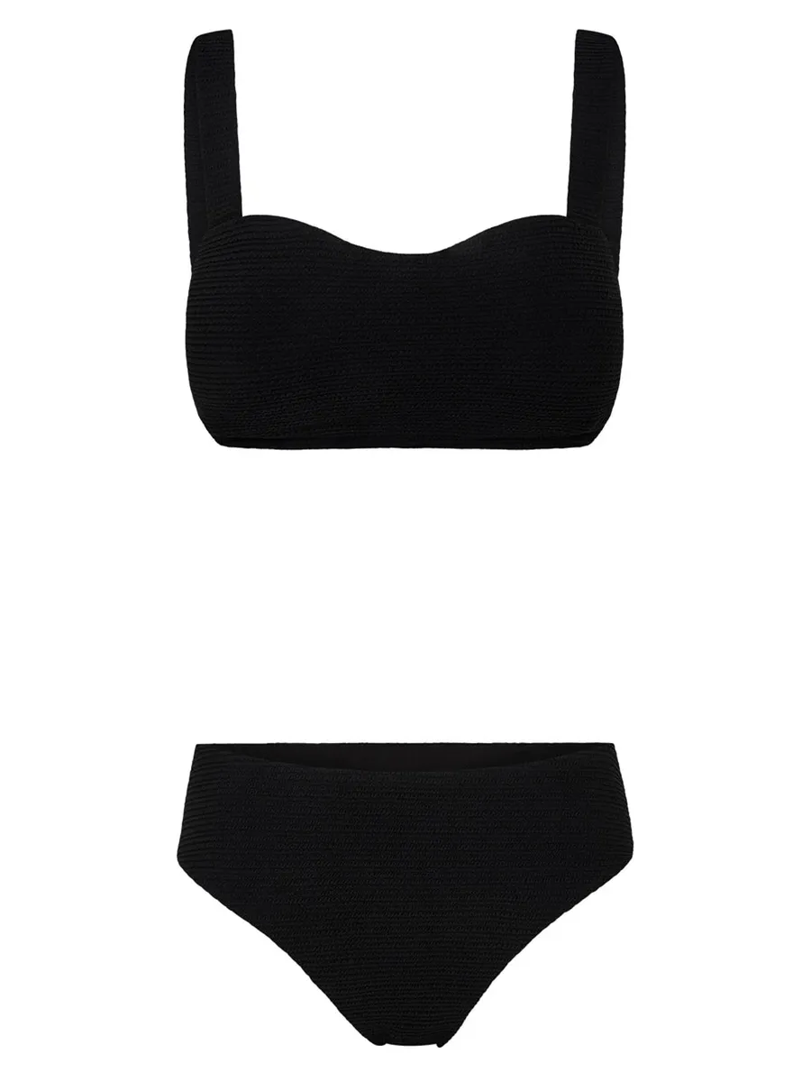 Black ladies sexy bikini set 2 piece set