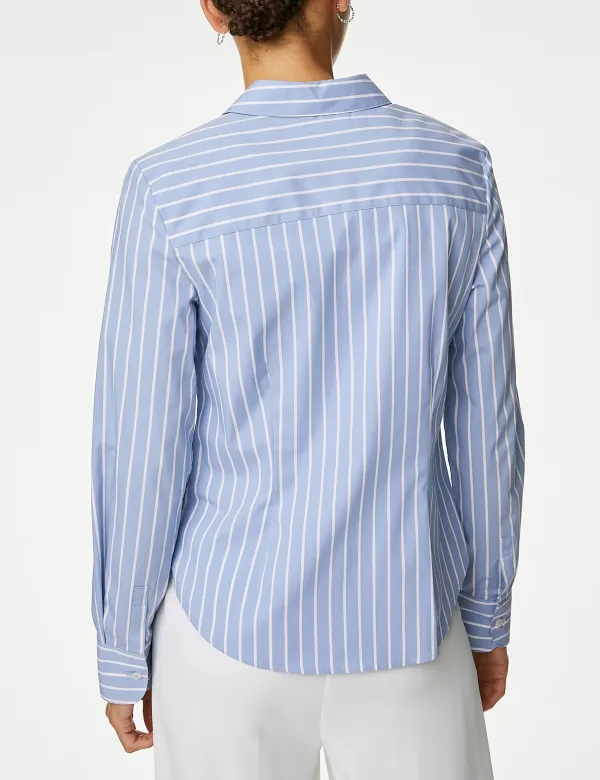 Cotton Rich Striped Fitted Shirt