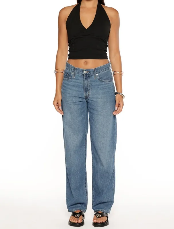 Mid-Wash Baggy Dad Jeans