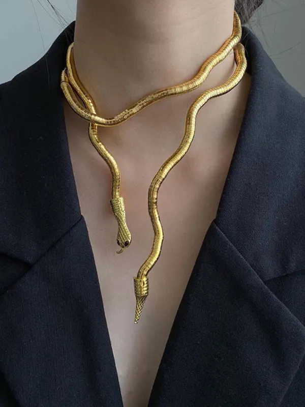 Statement Snake Motif Necklace