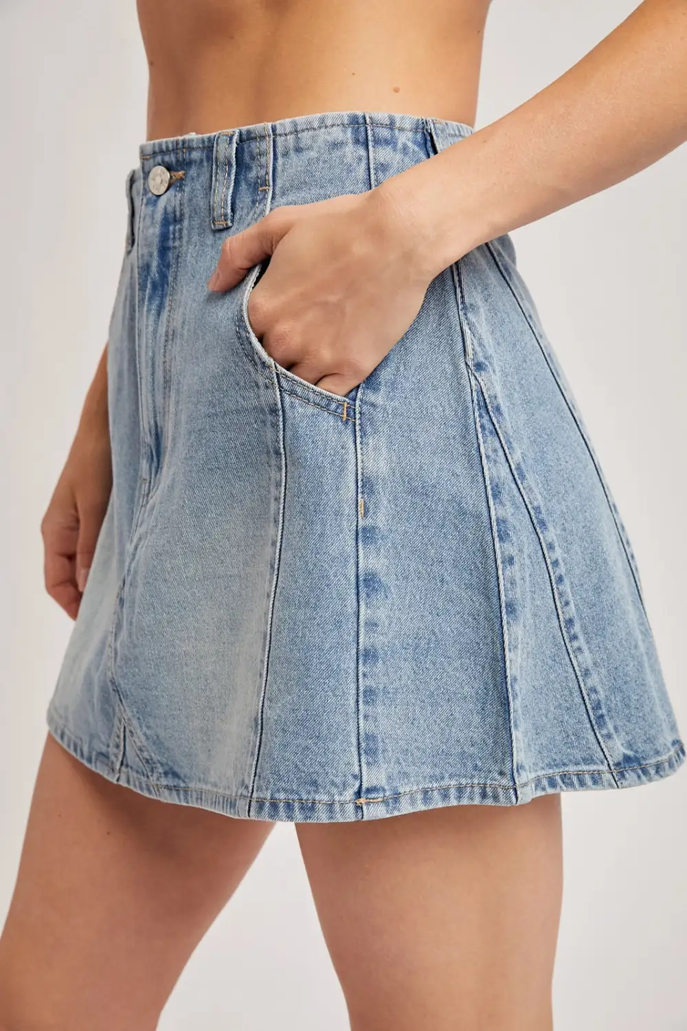 Mini Roomy Zip Casual Skirt