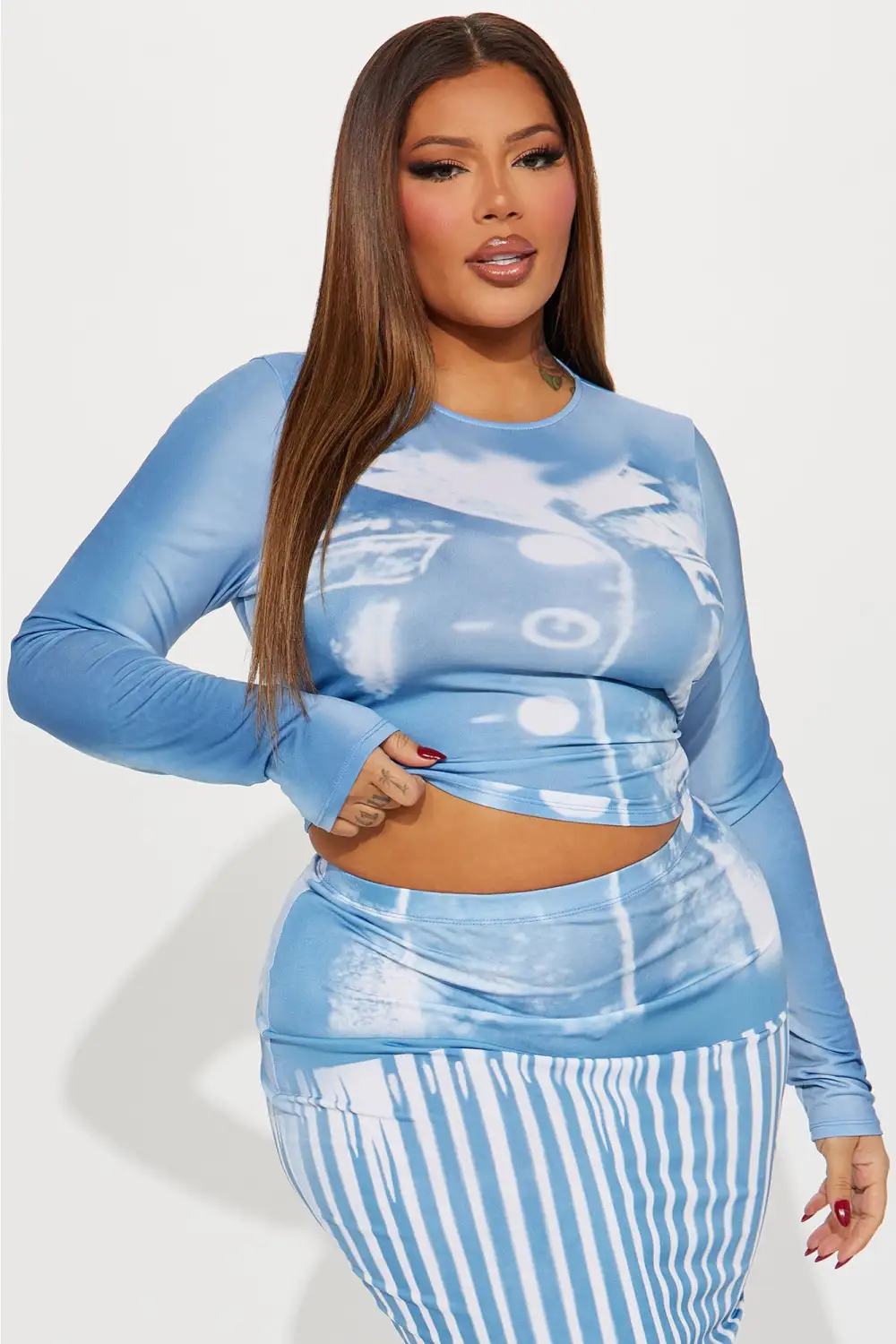 Caroline Skirt Set - Light Blue