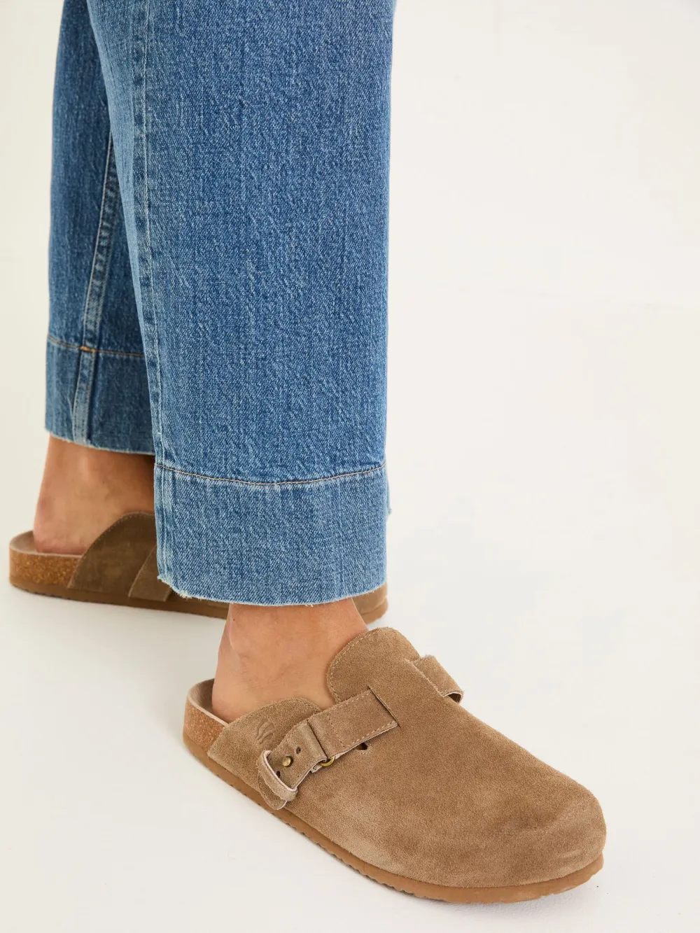 Hove Blue Denim Wide Leg Crop Jeans