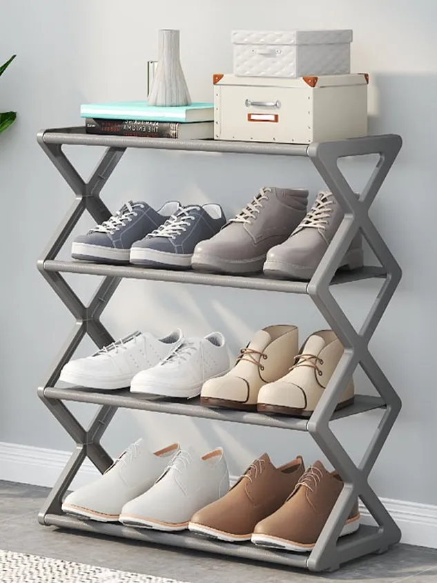 X-Shaped Fabric Dustproof Shoe Rack