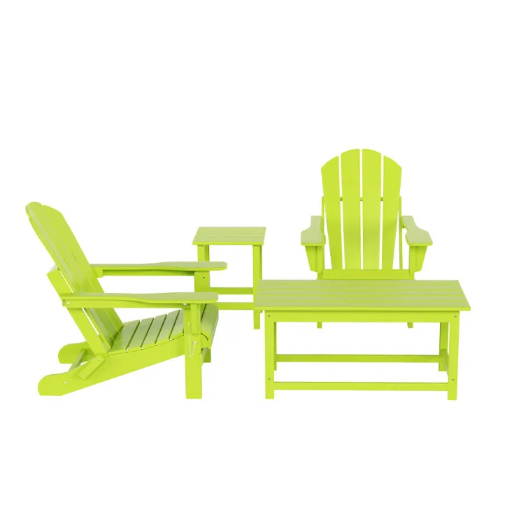 Kirkham Plastic Folding Adirondack Chair with Table