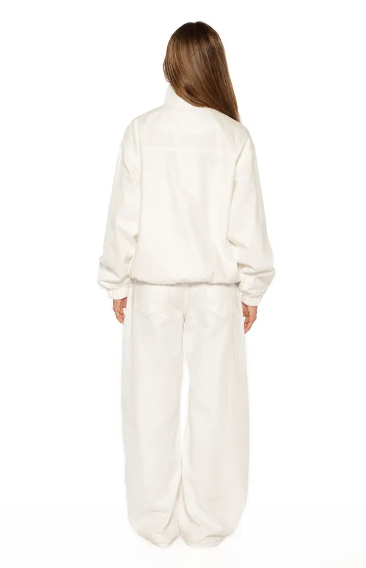Funnel Neck Stripe Contrast Jacket