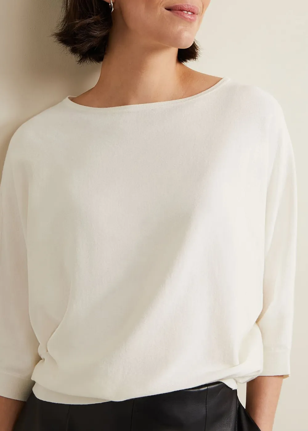 Simple Solid Color Round Neck Top