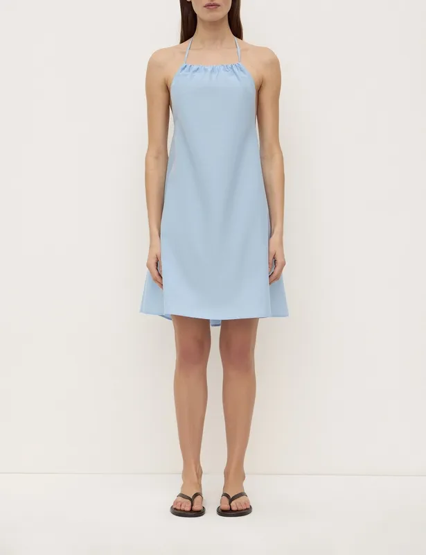 Salt Cotton Silk Halter Mini Dress