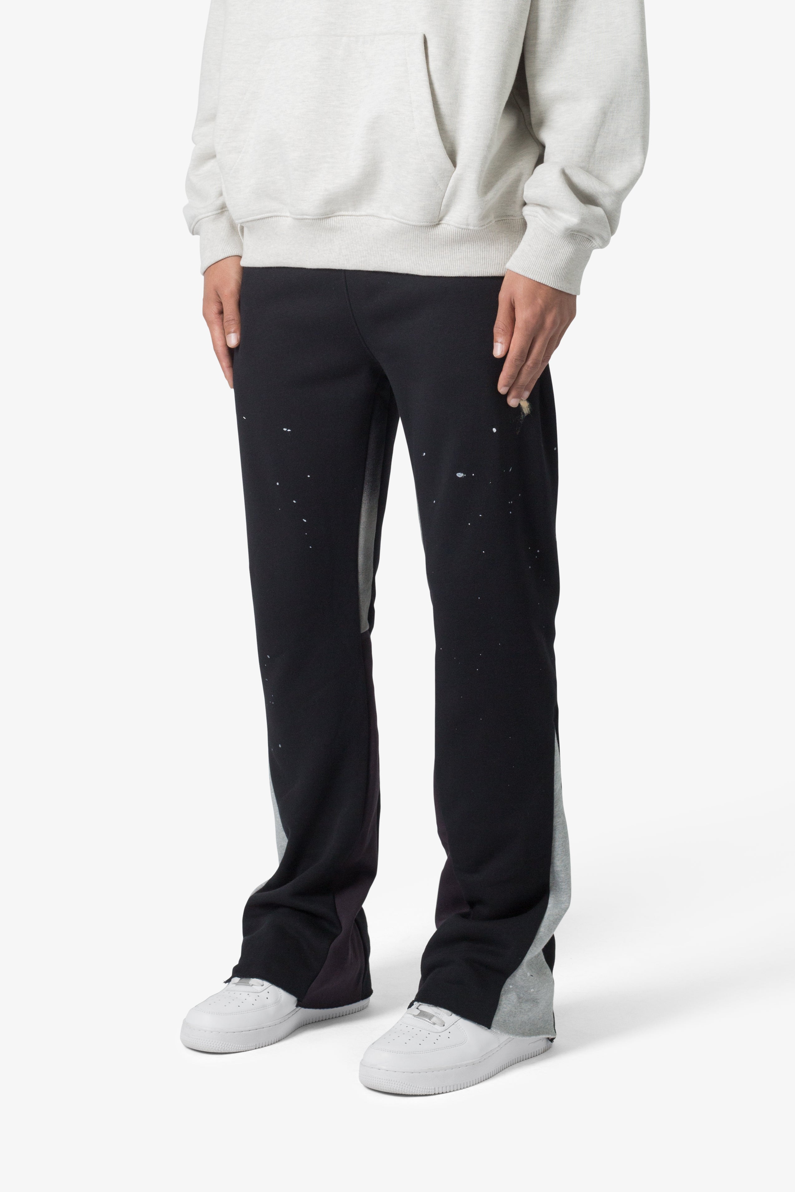 Contrast Bootcut Sweatpants - Black