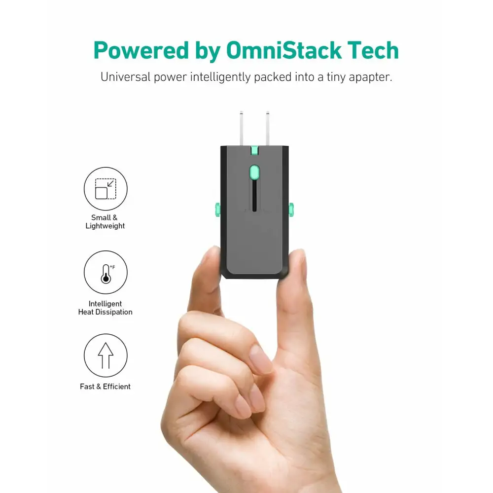 AUKEY Universal QC&PD3.0 Travel Plug Adapter Power Converter with 4 Ports