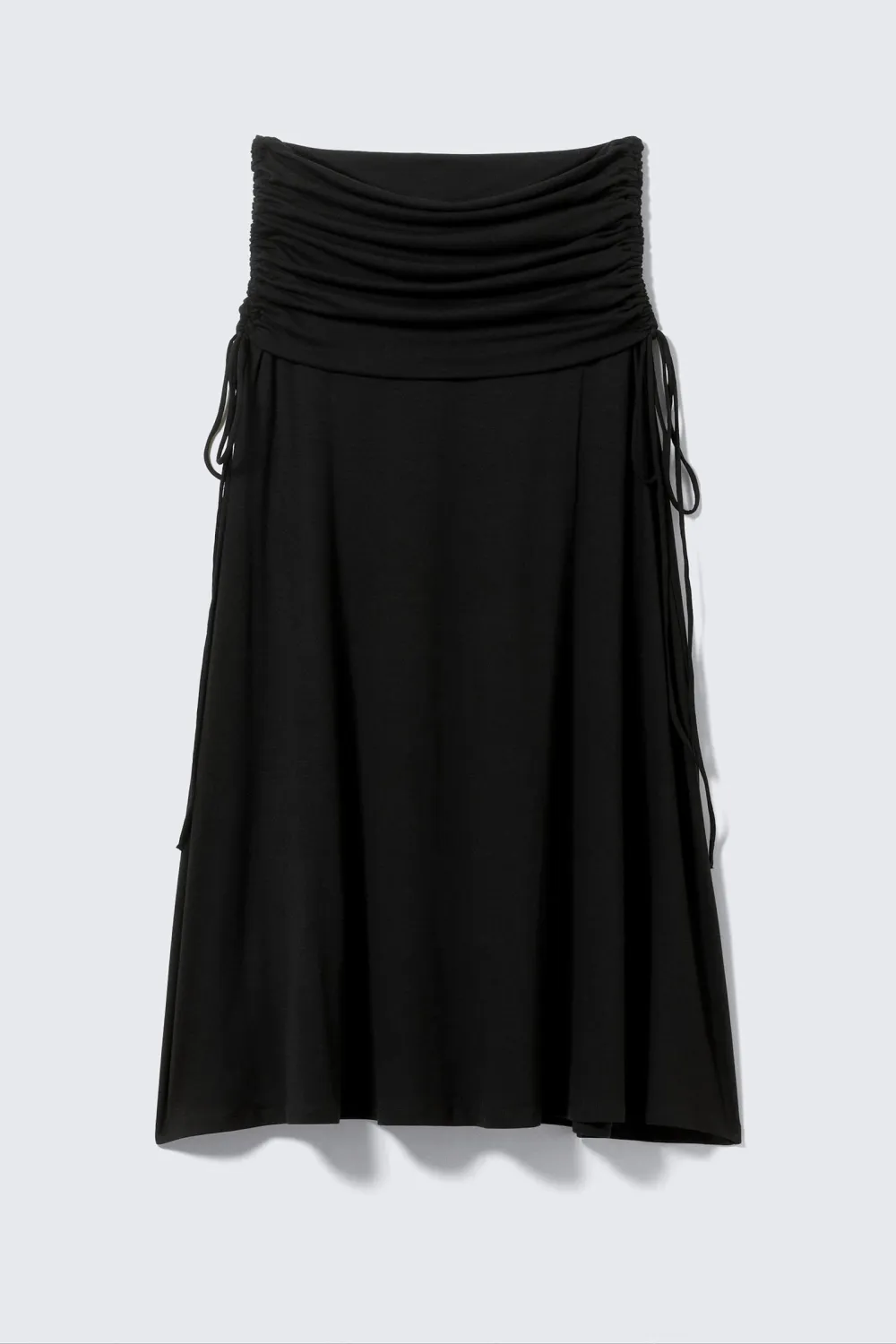 Drawstring Ruched Waist Maxi Skirt