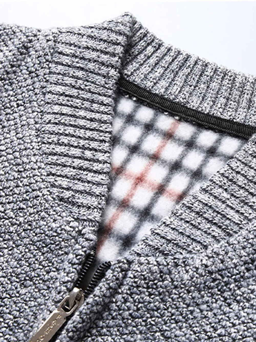Baseball Collar Zip Up Cardigan