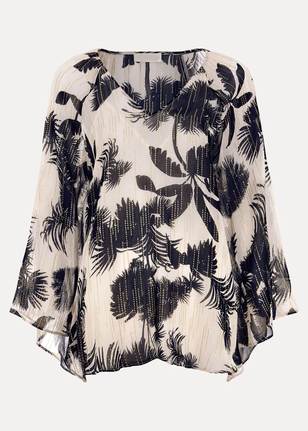 Stylish Flowy Tropical Print Ladies Top