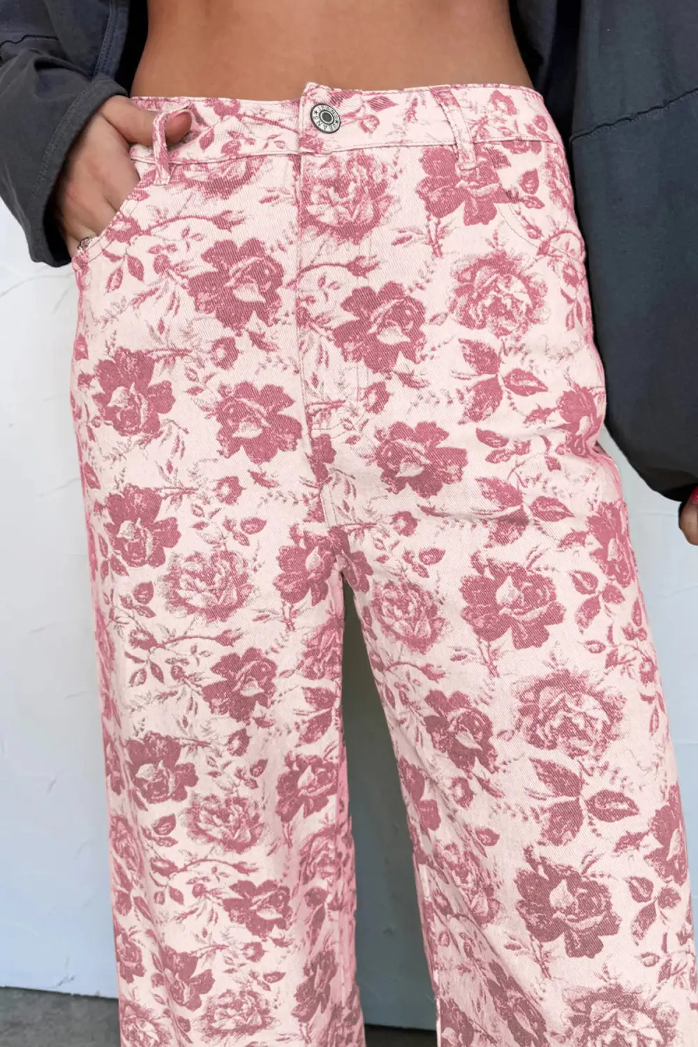 Floral Print Vintage Shift Jeans