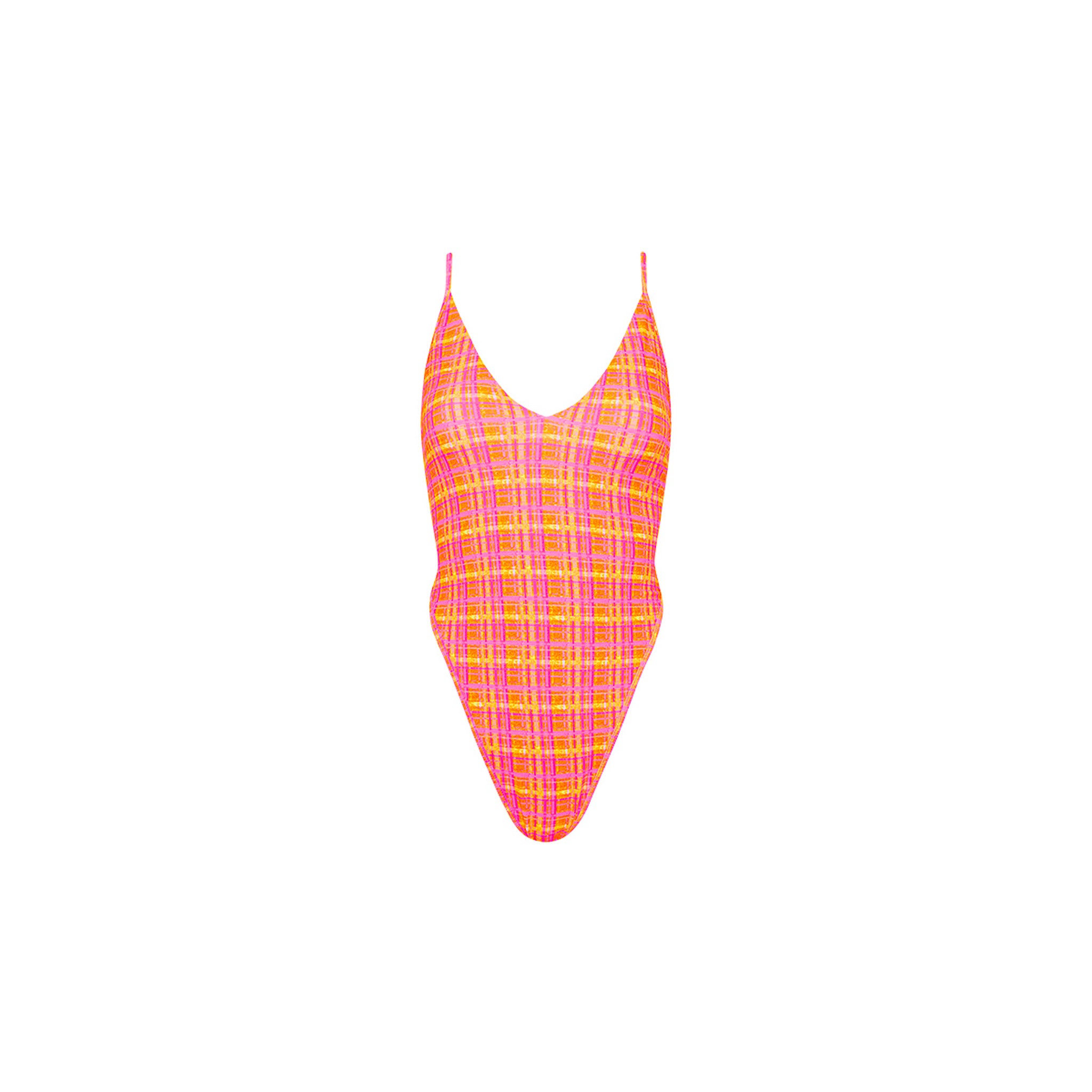 PLUNGE CROSS BACK ONE PIECE - PEACHES