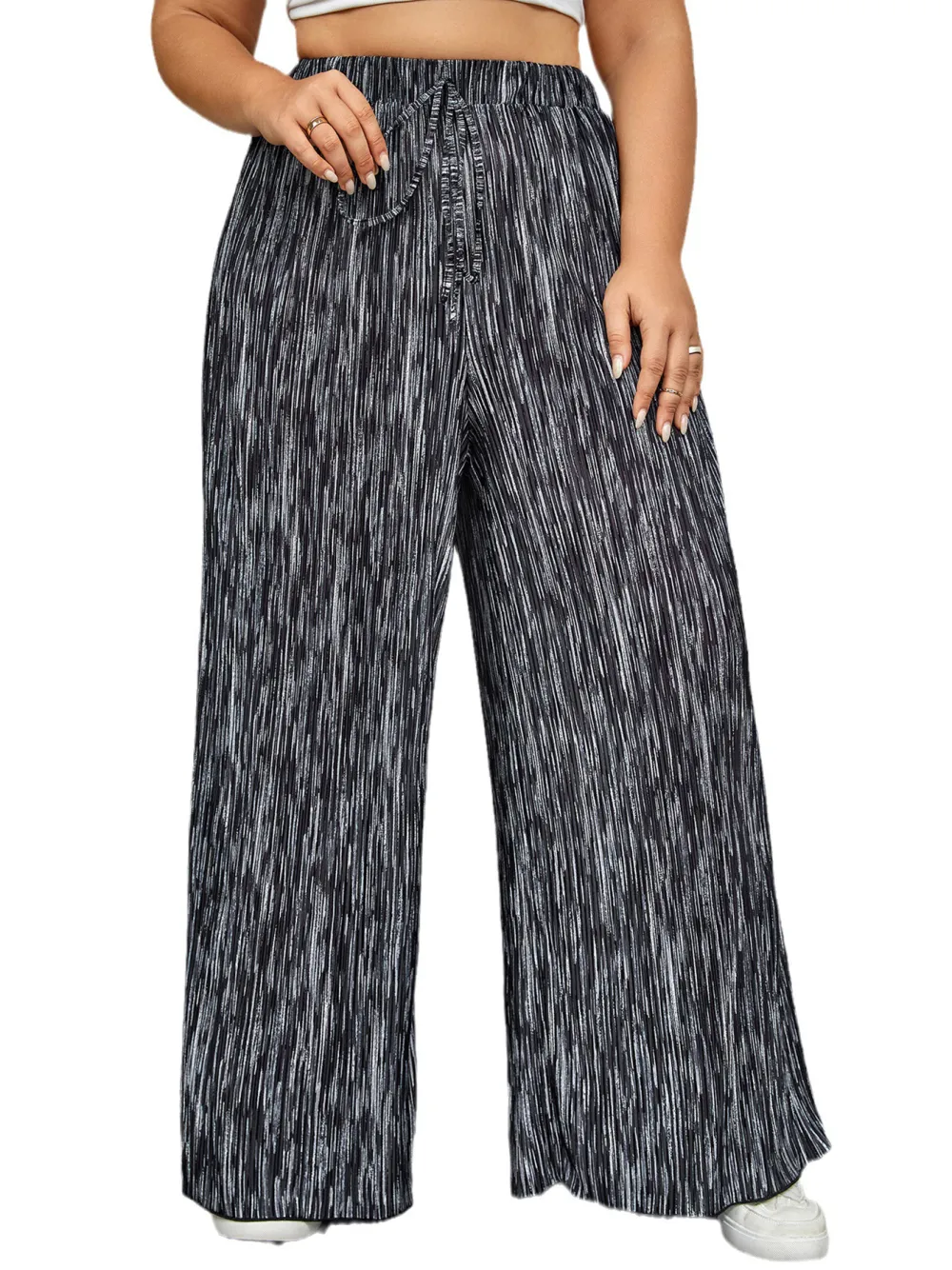 High Waist Wide Leg Pants Loose Thin Straight Tie Dye Trousers