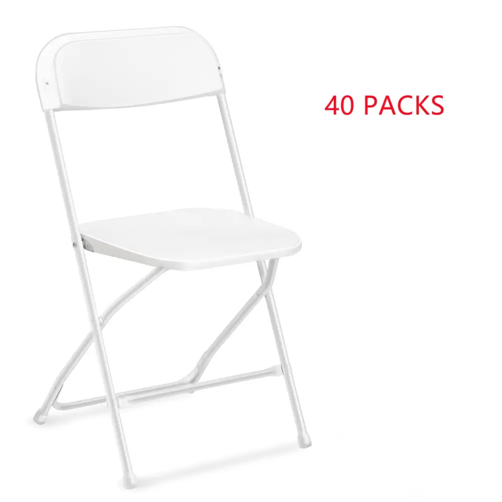 4/5/6/10/20/40 Pack Portable Plastic Folding Chair 350lb Stackable Commercial Seat with Steel Frame Party Chairs Black/White