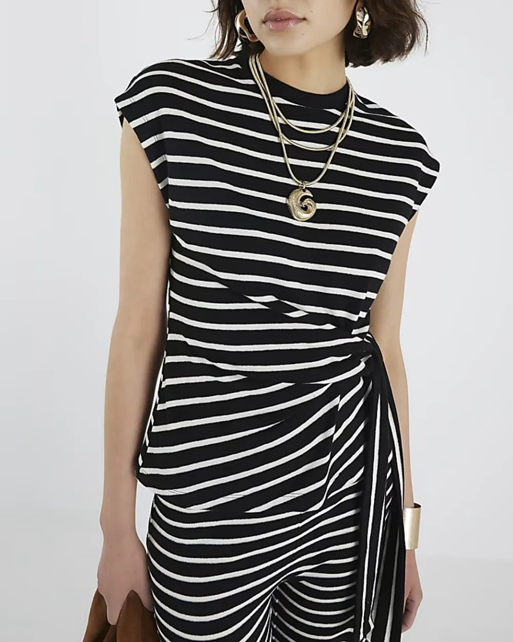 Black And White Striped All-Match Short-Sleeved T-Shirts