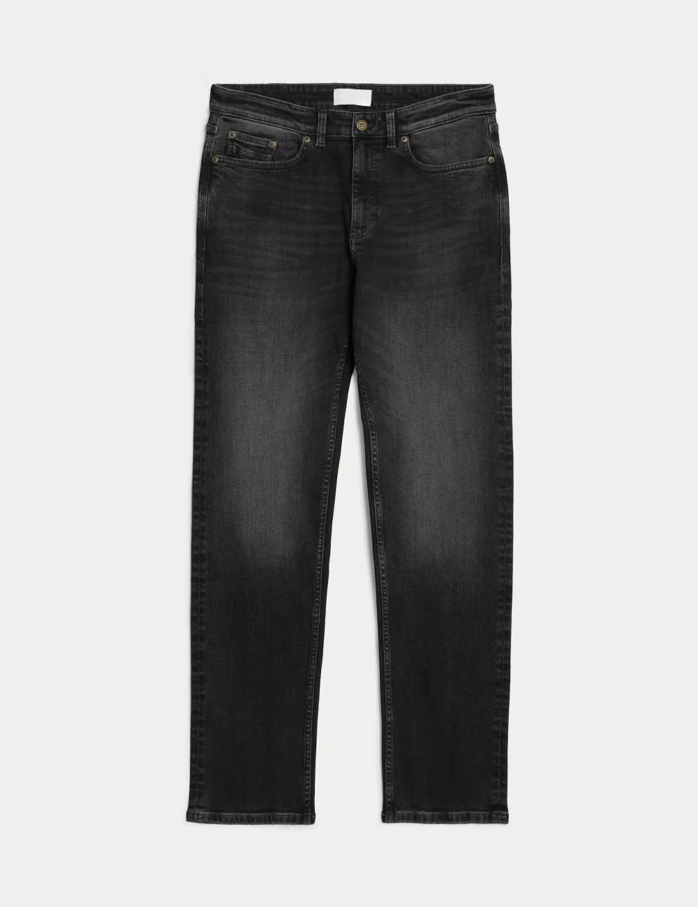 Straight Fit Vintage Wash Stretch Jeans