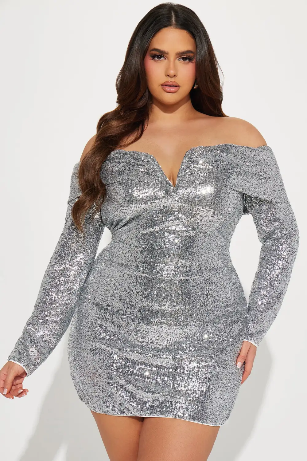 Gia Sequin Mini Dress - Silver