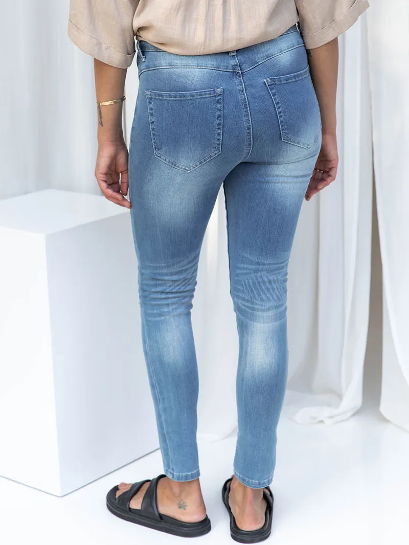 Blue Fashion 9-point Pants