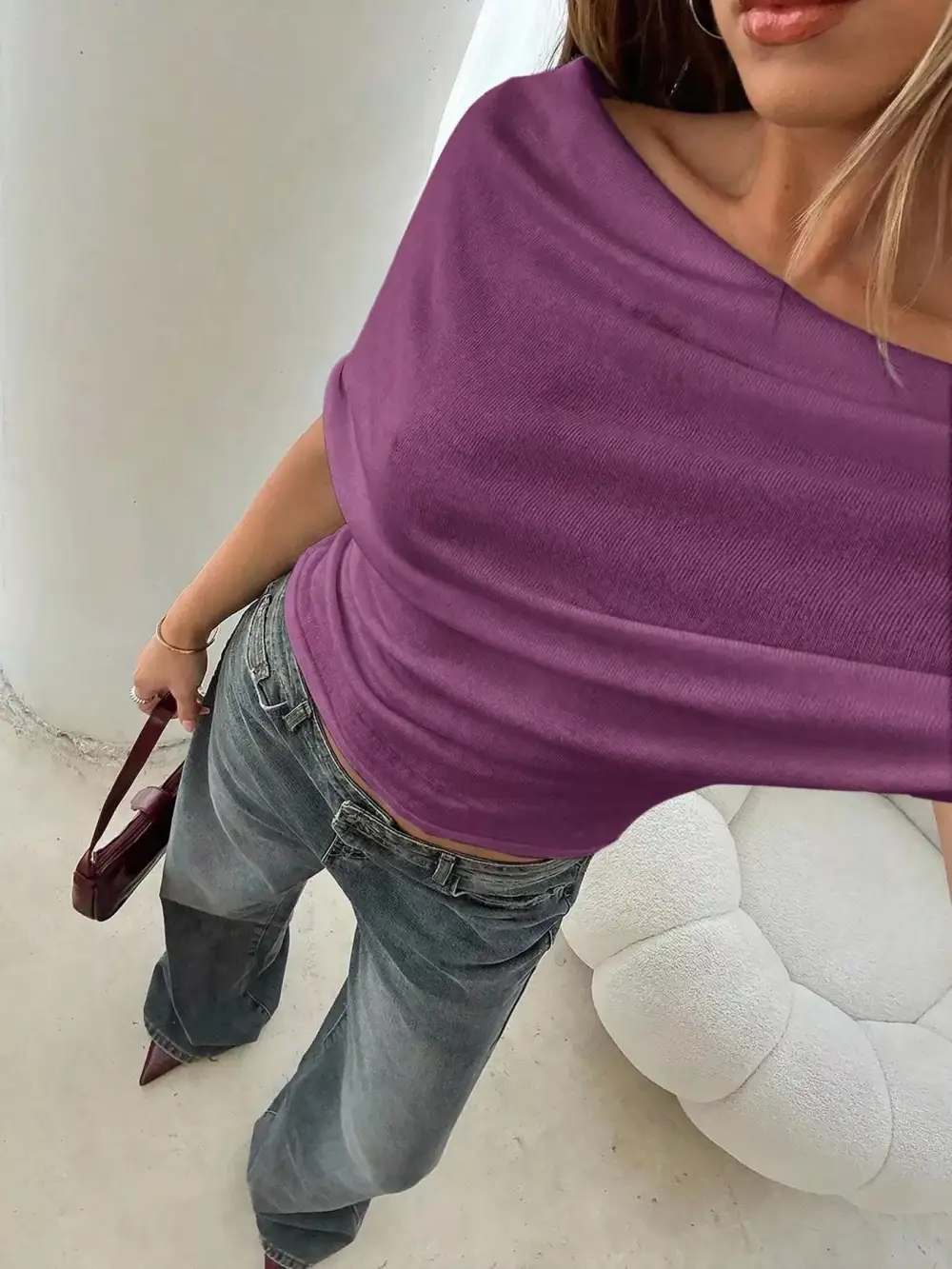 Shoulder Ruched T-Shirt