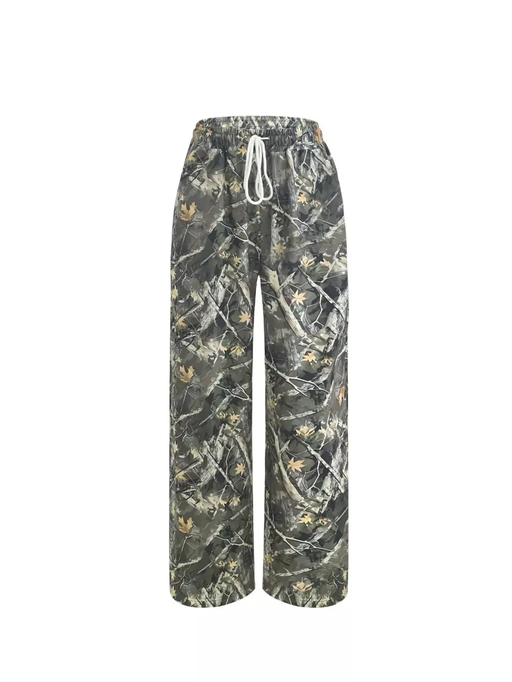 Relaxed Fit Camo Print Drawstring Waist Pants