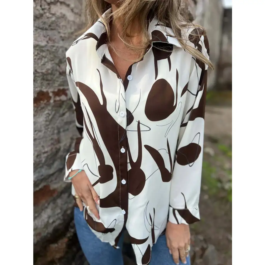 Retro Abstract Button Up Button Up Shirt