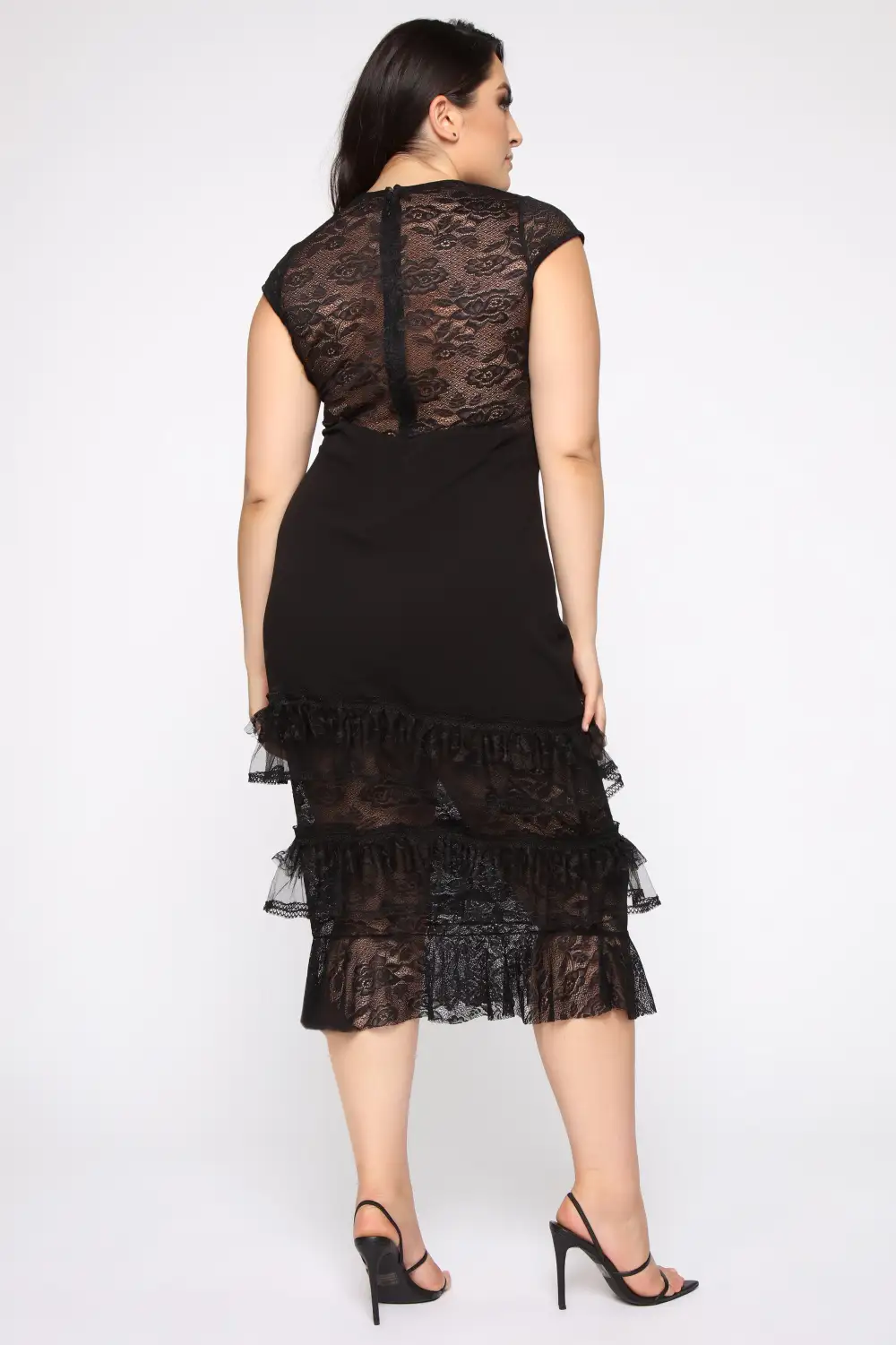 Need Attention Lace Midi Dress - Black