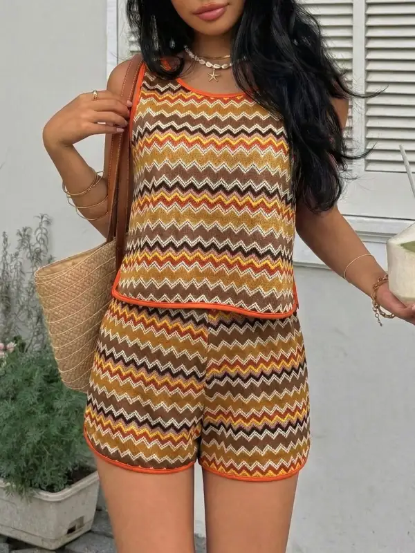 Knit Zigzag Jumpsuit