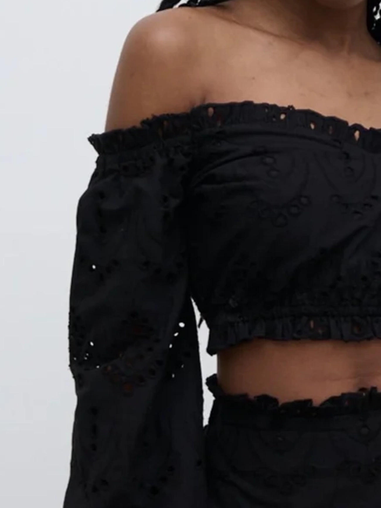Broderie Cropped Top