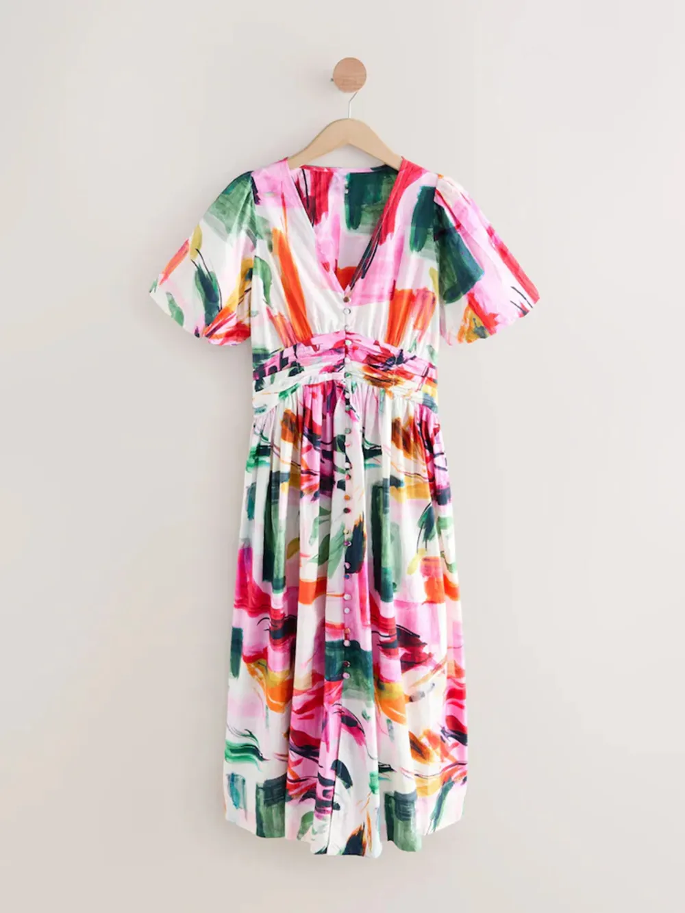 Elegant And Flowing Puff Sleeve Floral Printed Dress