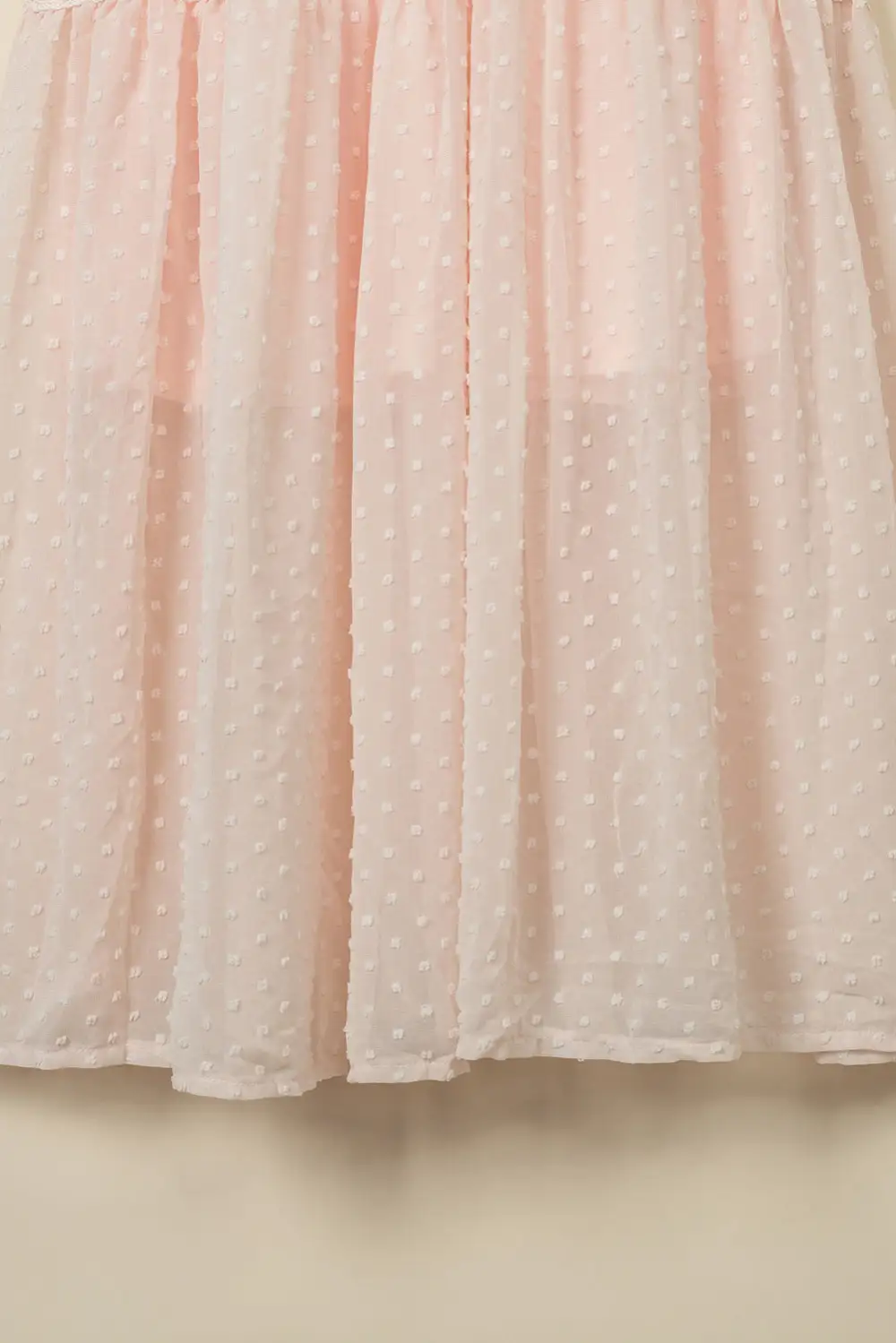 Dot Lace Trim Maxi Dress